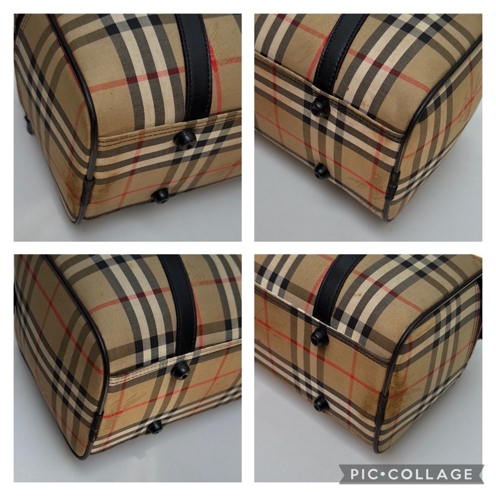 Authentic Burberry Horse Nova Check Leather & Canvas Large Boston Bag - Picture 14 of 15